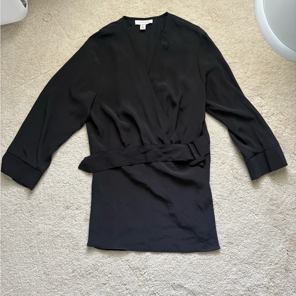 Topshop Charcoal Wrap Dress